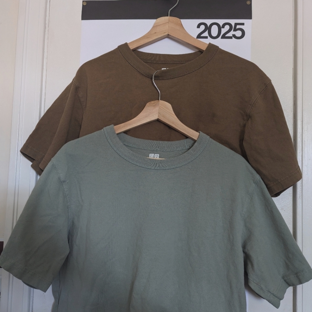 Uniqlo Cotton Tshirt Pack Green/Brown